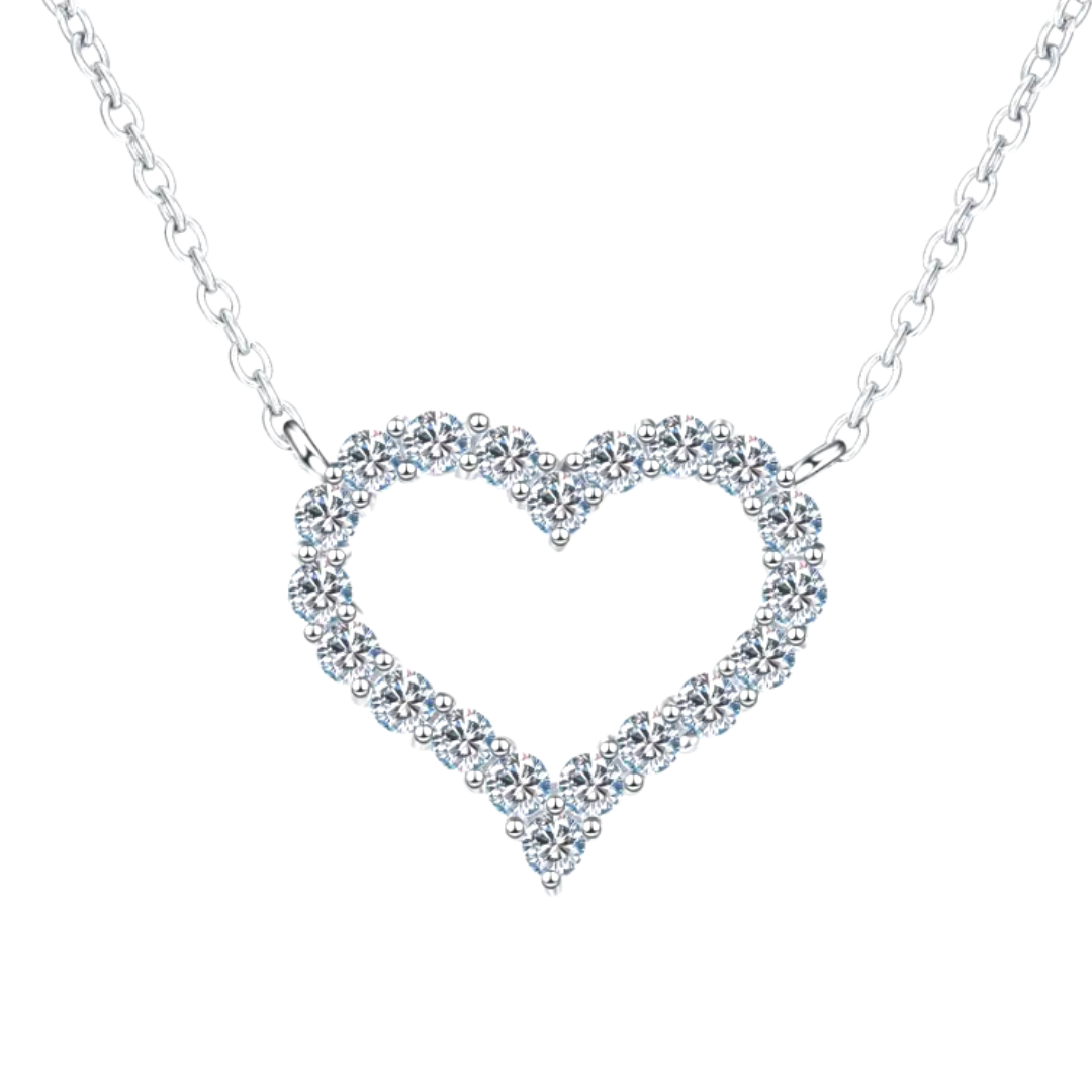 OPEN HEART MOISSANITE NECKLACE